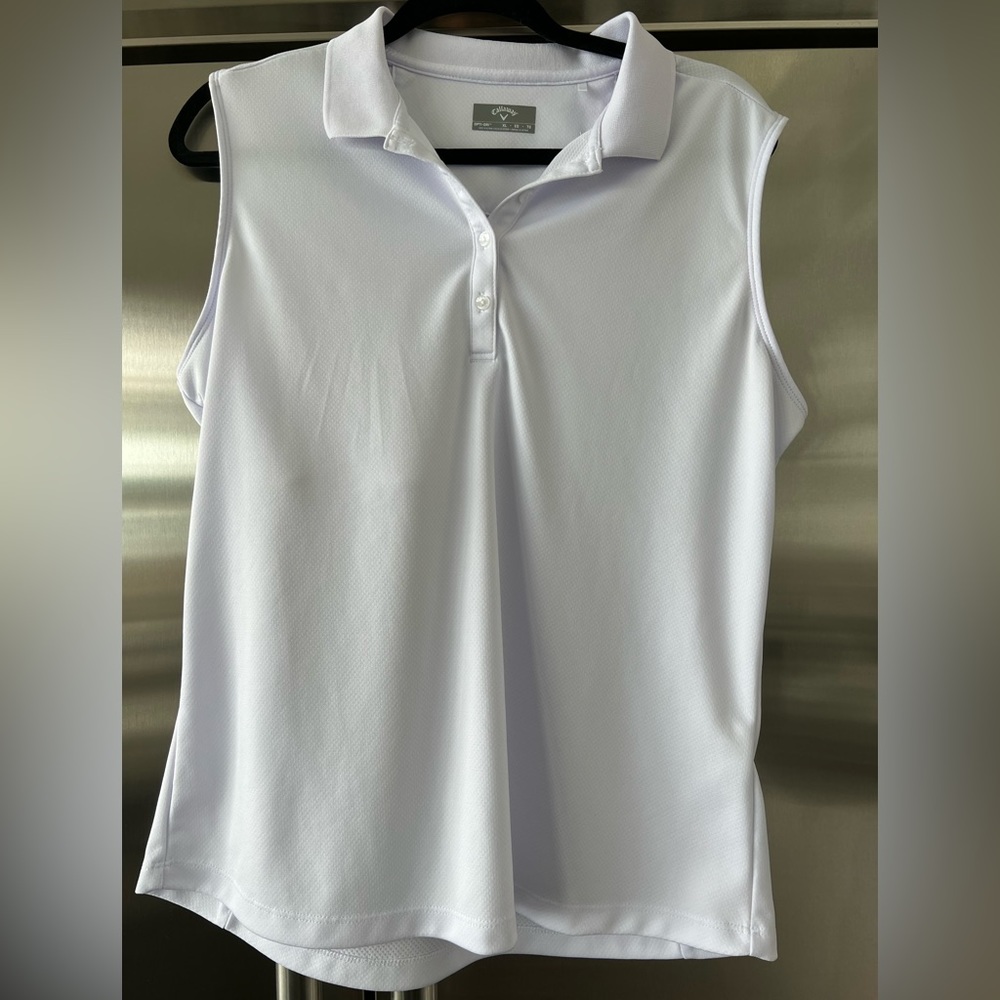 Callaway Opti-Dri sleeveless golf shirt Size XL color White